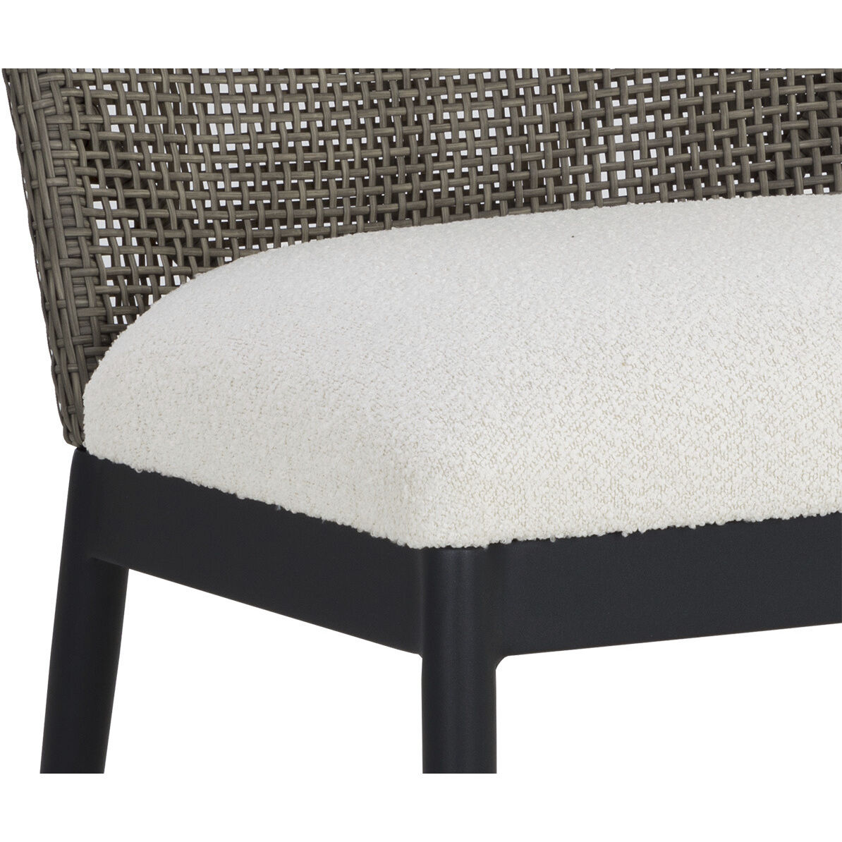 Calandri Black / Louis Cream Outdoor Dining Chair, Set Of 2